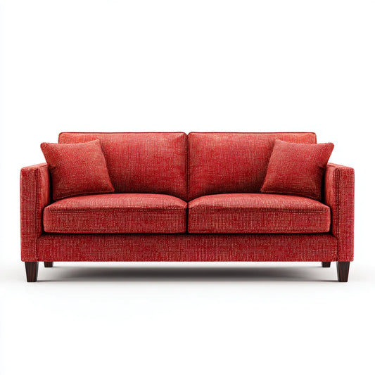 Sofa, Czerwona 2 fotelowa sofa w poliestrze 160 x 85 x 85 cm