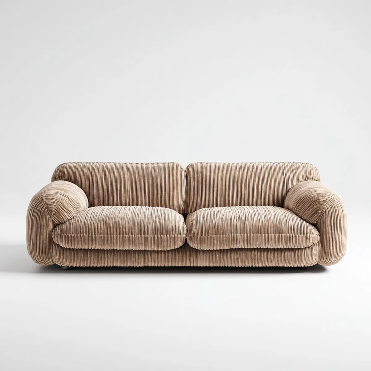 Sofa, 2-fotelikowa kanapa beżowa 220 x 98 x 78 cm z pokrywą z poliestru