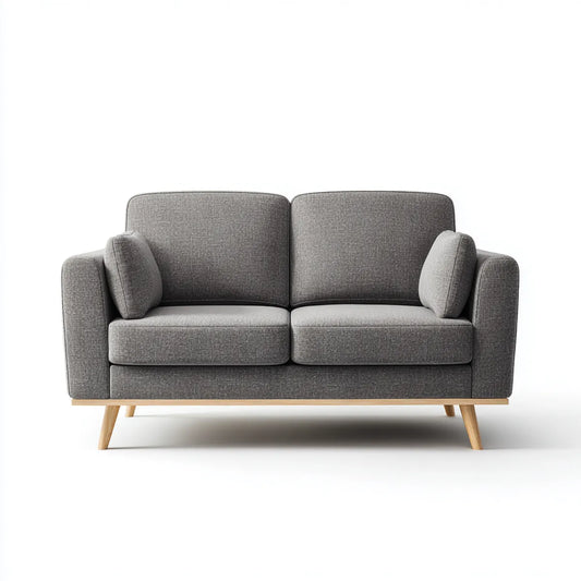 Sofa, 2-fotela Ciemnoszara 160 x 85 x 85 cm poliester prostokątna